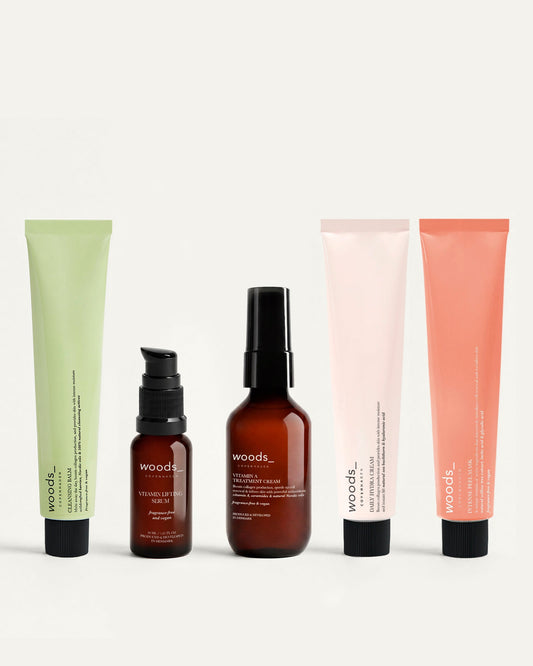 Woods Copenhagen 5-Step Routine – hudplejesortiment til modnende hud, fokus på fasthed