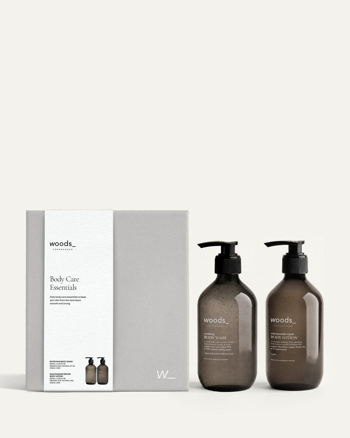 Woods Copenhagen Body Care Essentials – gift set with body wash and body lotion