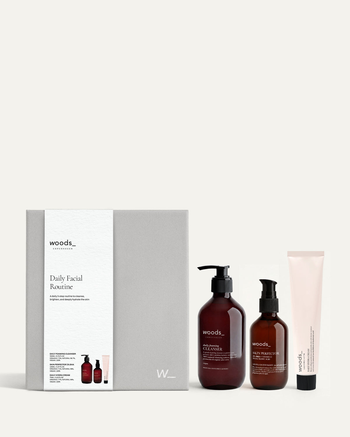 Woods Copenhagen Daily Facial Routine – 3-step skincare set