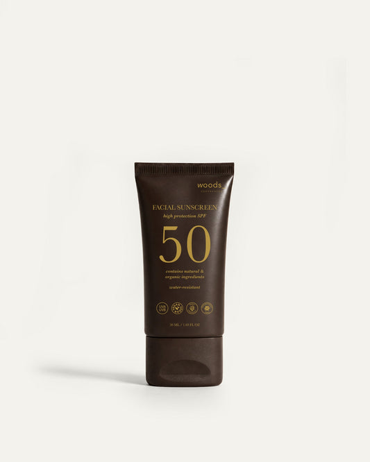 Woods Copenhagen Facial Sunscreen SPF50 – ikke-fedtende solcreme til ansigtet