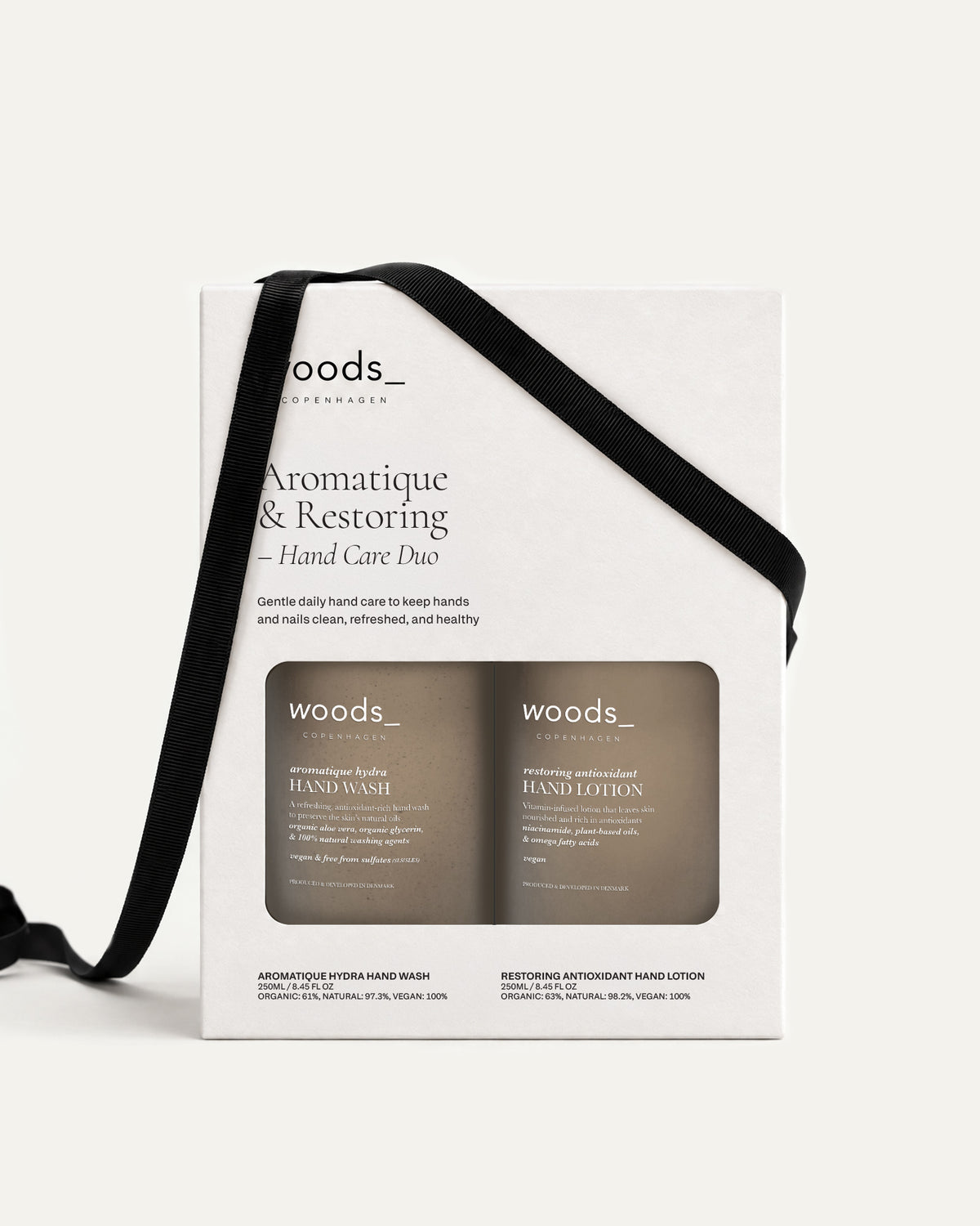 Woods Copenhagen Aromatique & Restoring Hand Care Duo – hand wash and hand lotion set