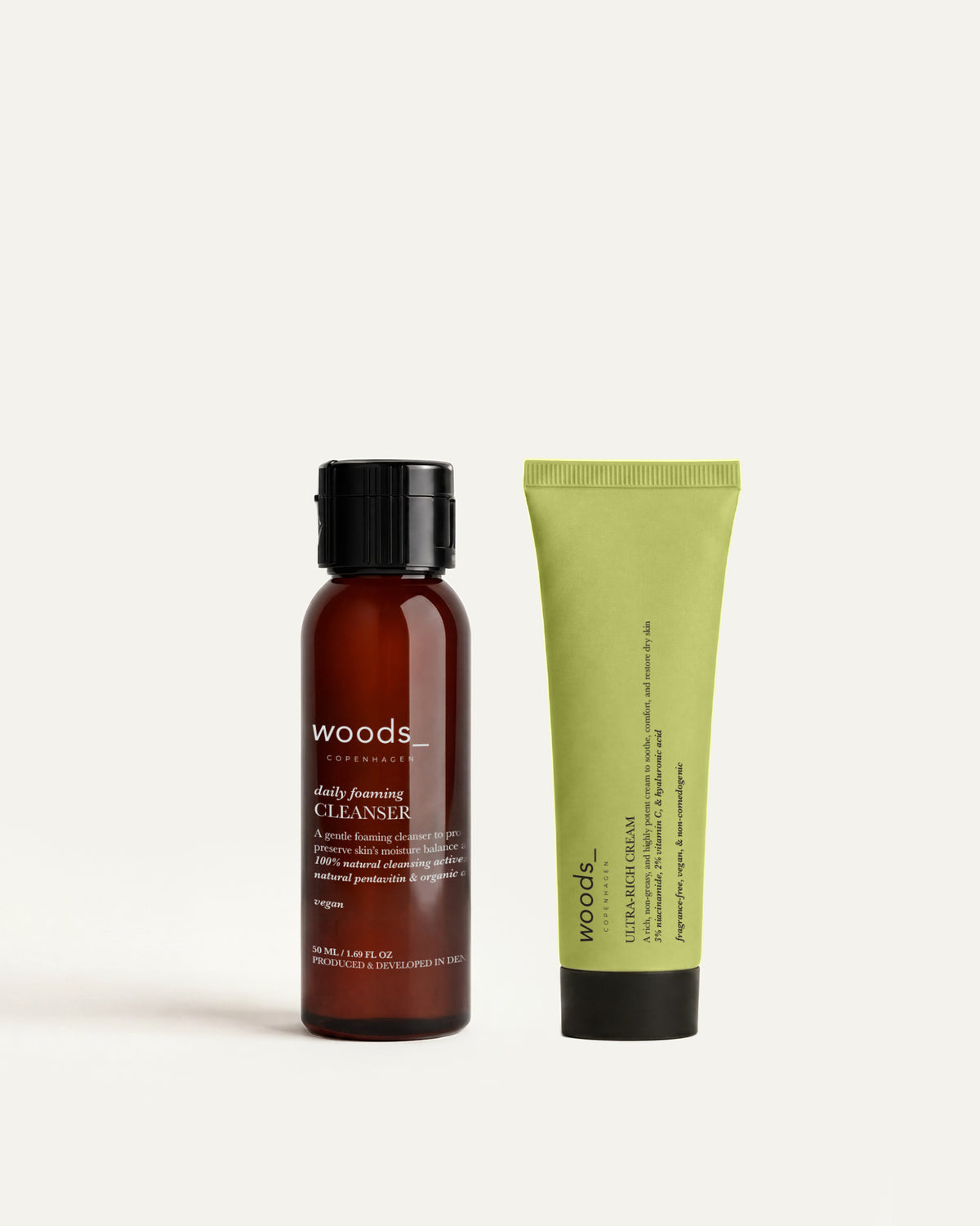 Woods Copenhagen Ultra-Rich Try Me Duo – trial-size skincare